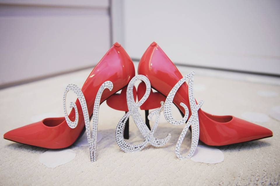 Patent red shoes - City Hall Wedding Photography