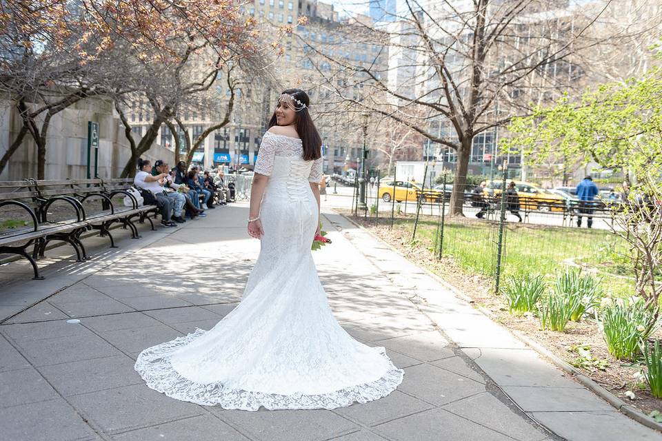 Dress details - City Hall Wedding Photography