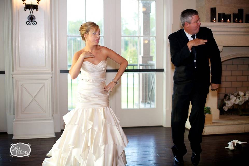 Bride and Dad after historic Father/Bride dance remix!