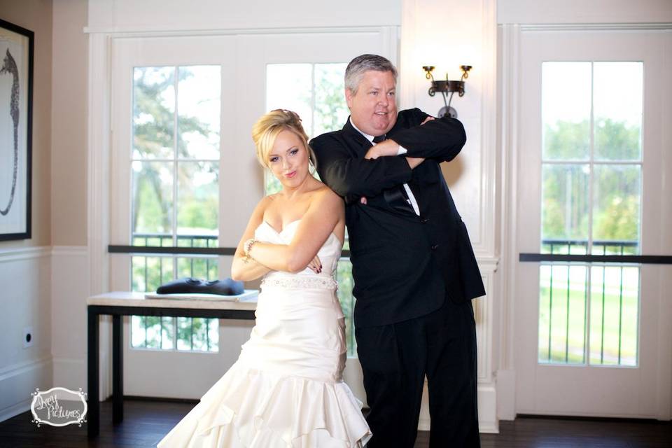 Bride and Dad after historic Father/Bride dance remix!