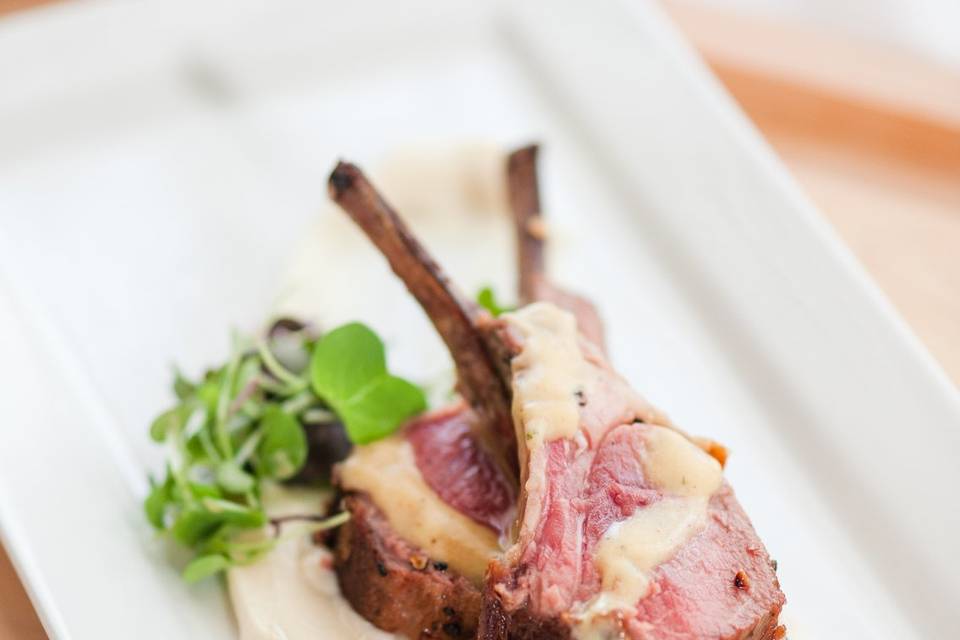Lamb over mashed potatoes