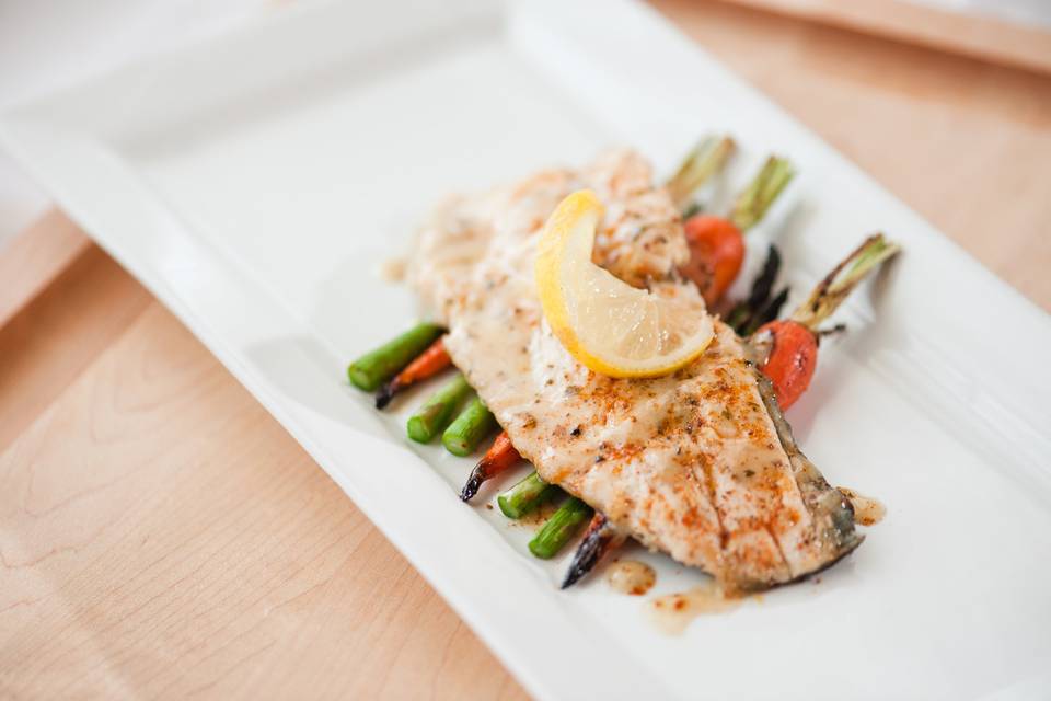 Honey-bourbon glazed salmon