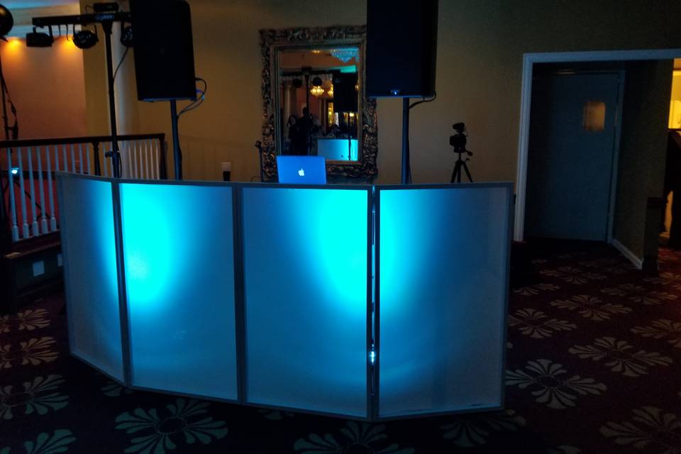 Sleek DJ booth