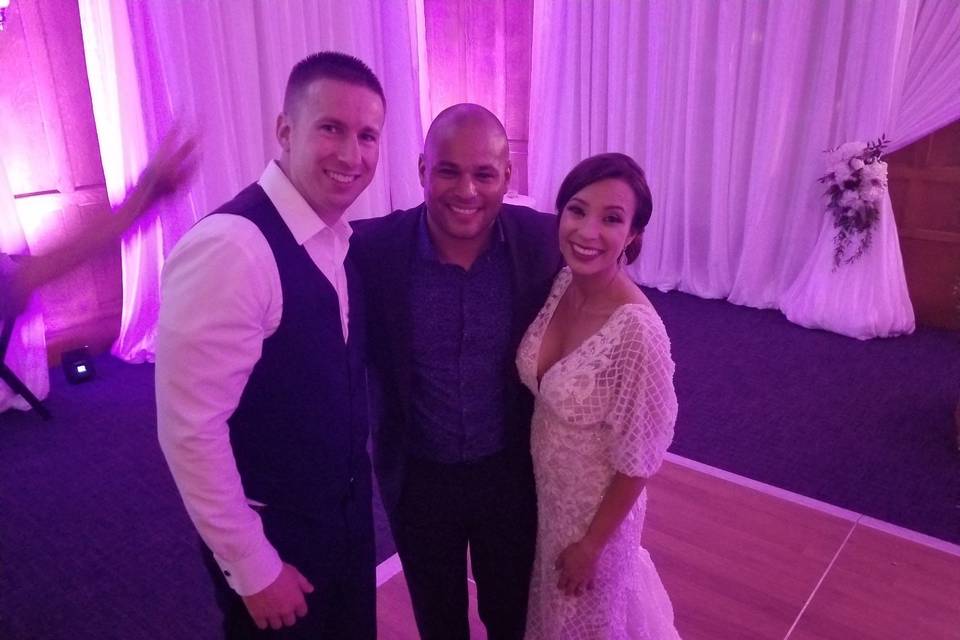 DJ with the happy couple