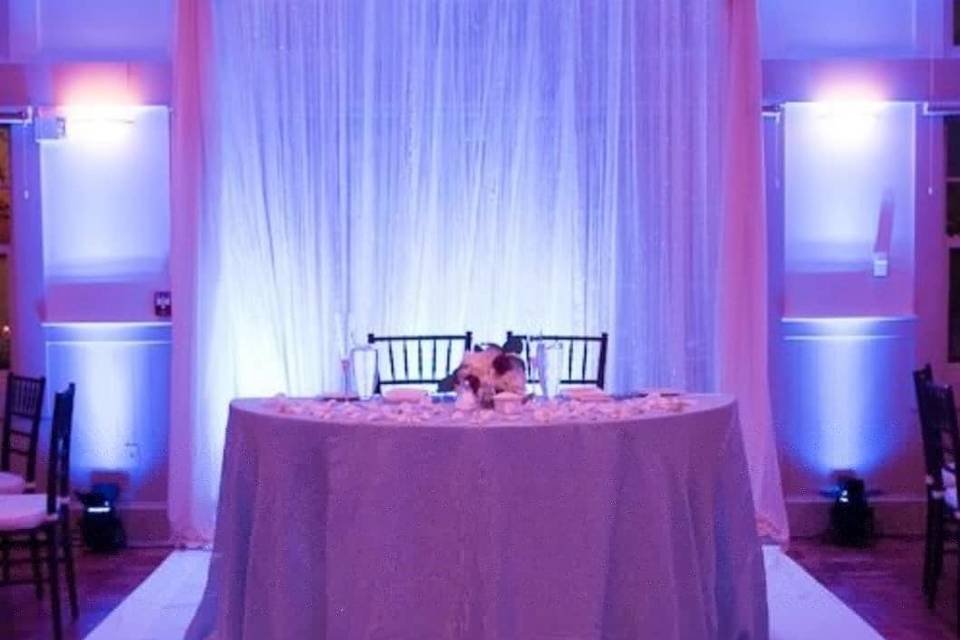 Head table Pipe & Drapes