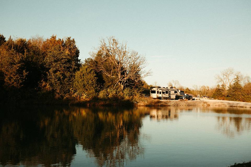 RV sites by spring fed pond