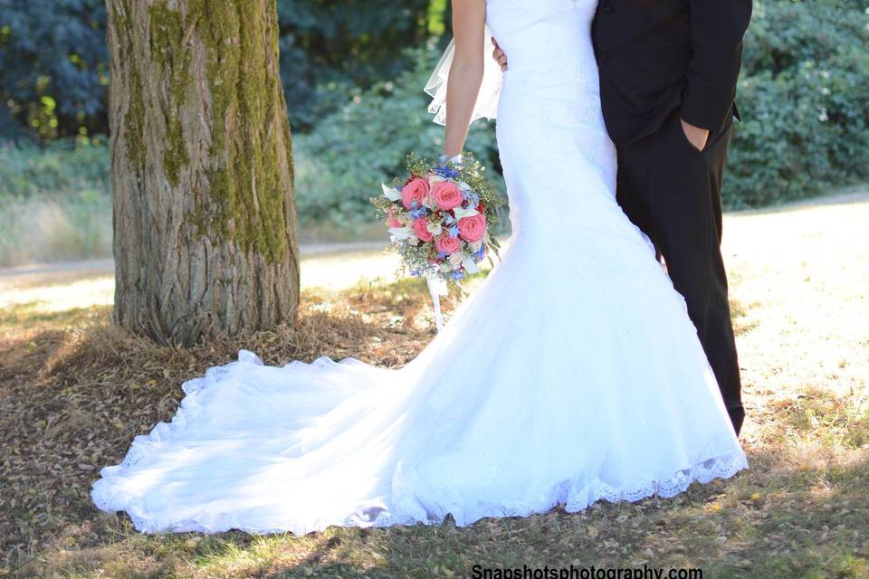 Couple portrait beneath tree