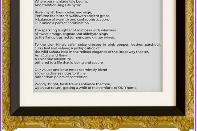 Wedding Fragrance Poem