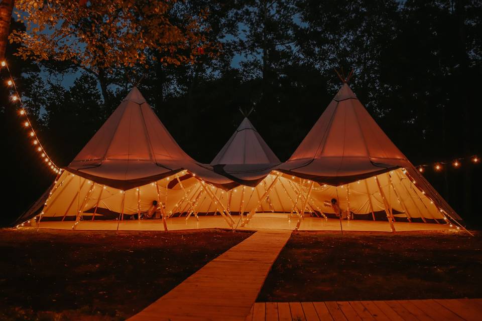 Our Tipis light up the night!