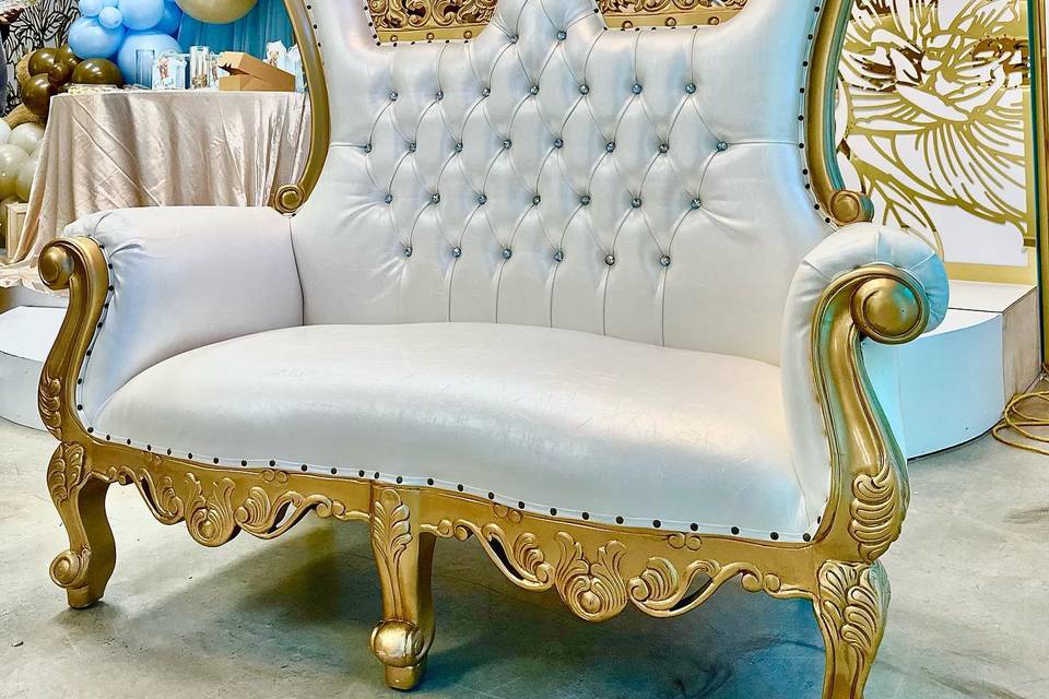 Gold throne seat