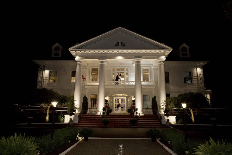 The manor at night