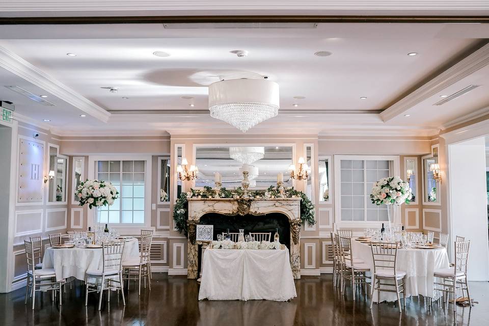 White and green florals