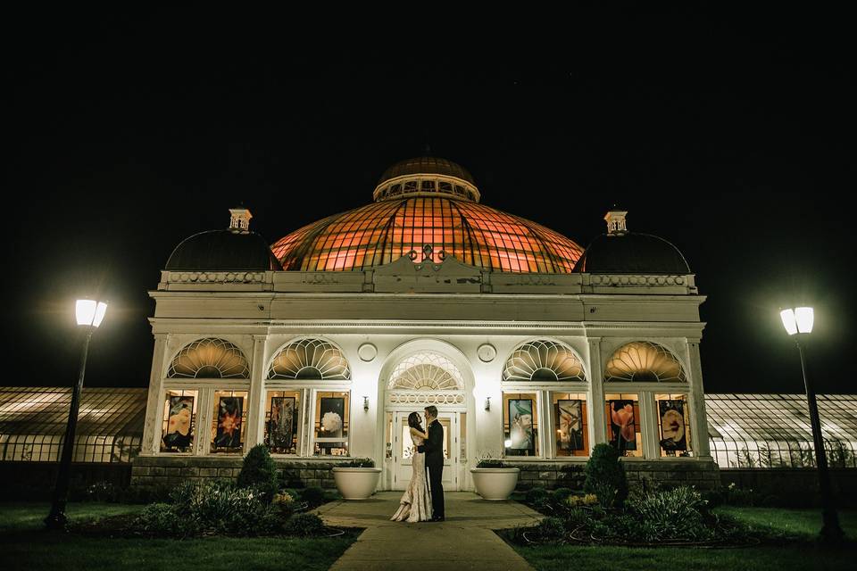 Front entrance at night