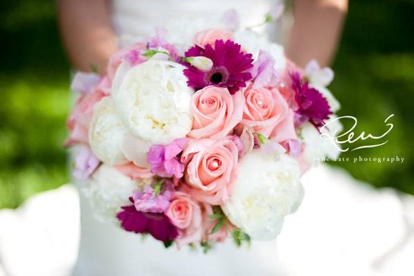 Pink and white flowers