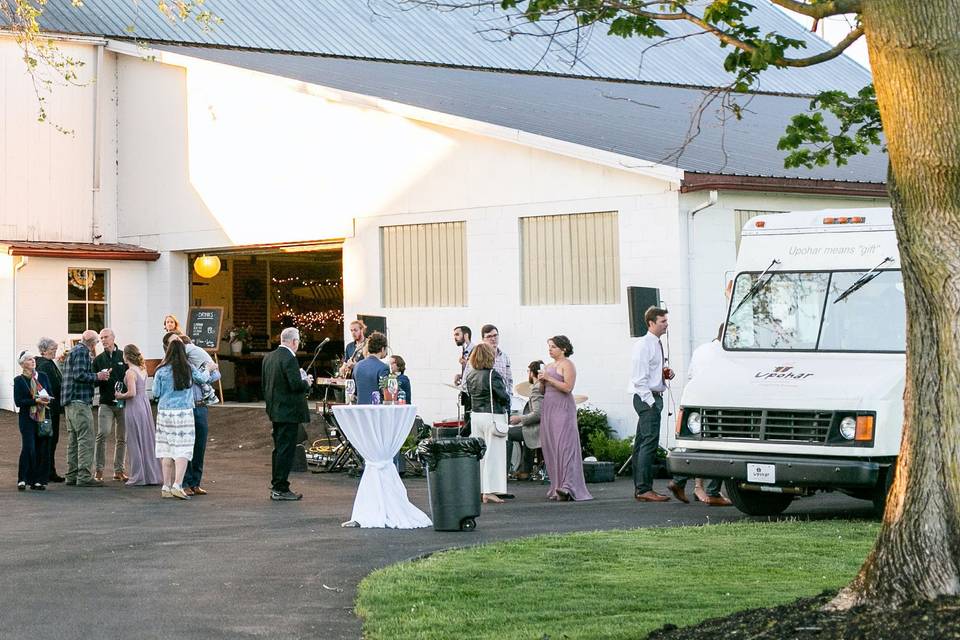 Food truck at wedding reception