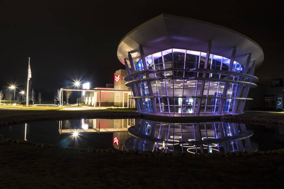 Outside the Faciltiy at night