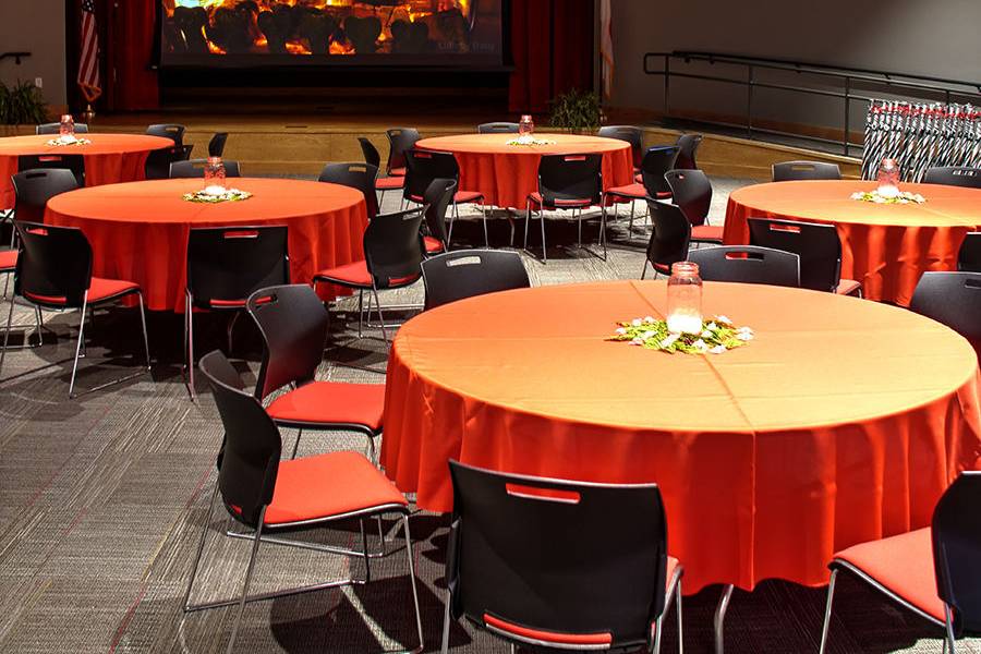 Banquet style set-up in Auditorium