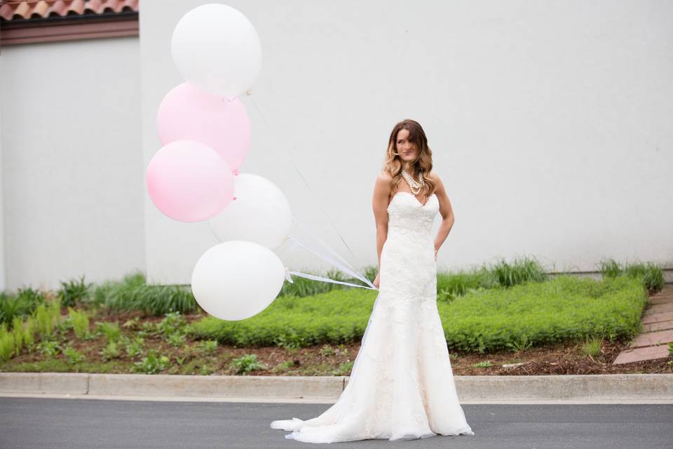 Bride with balloons