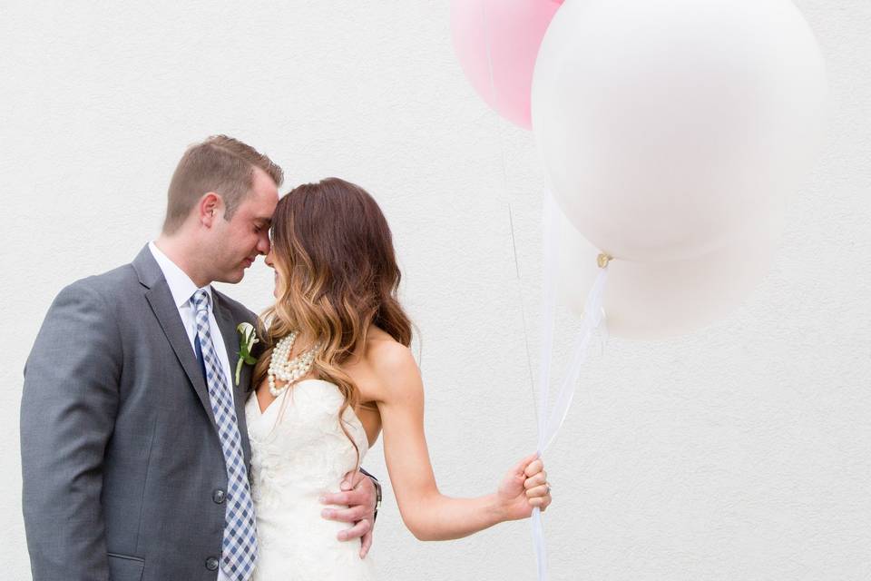 Pink and White Balloons