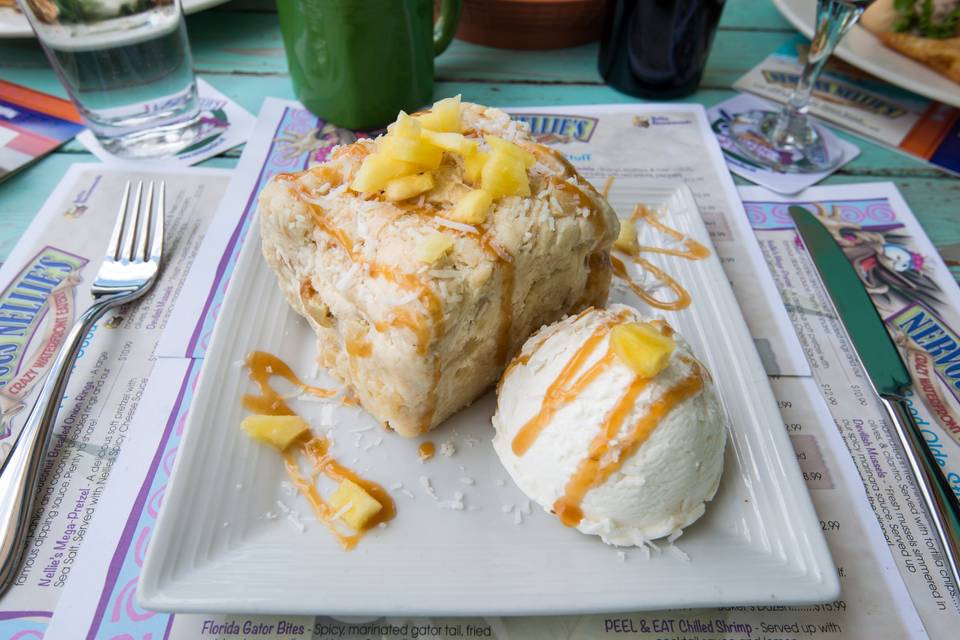 Homemade bread pudding