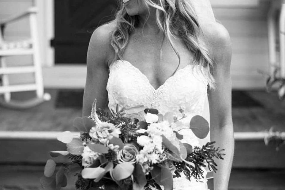 Half-do style with a veil