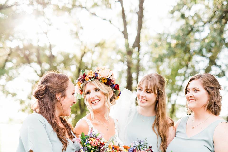 Bride and Bridesmaids