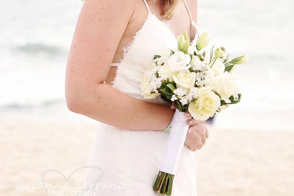 Bride on beach photography