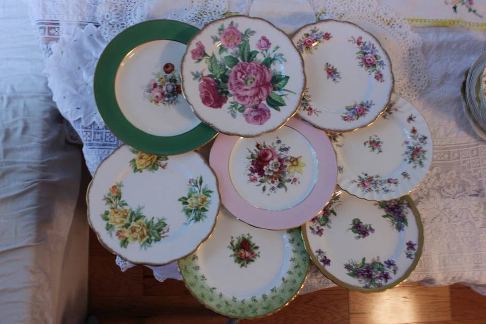 Lunch Plates from our selection of 300 Mismatched Vintage Fine China