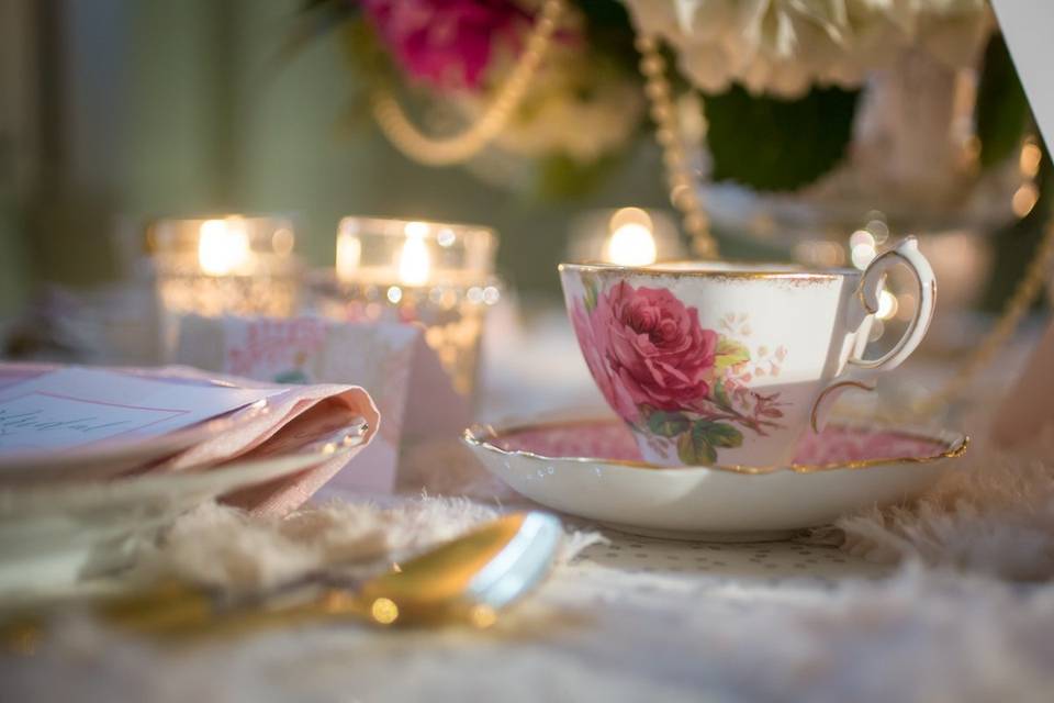 Gorgeous close up of Vintage Cup and Saucer by janet howard at Studiowed