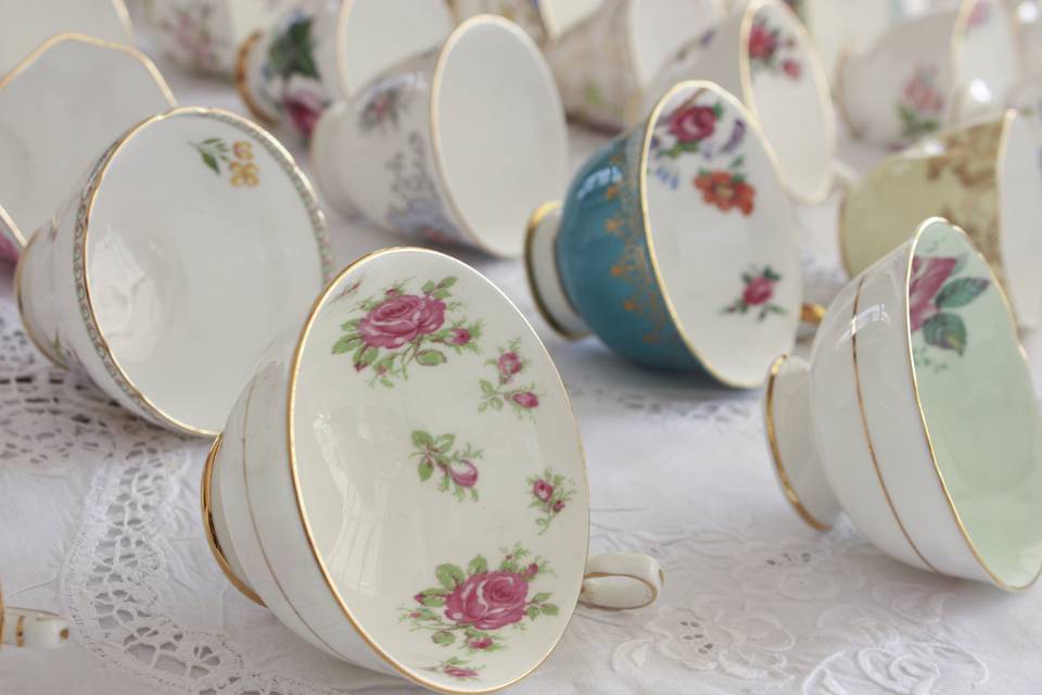 Hidden delights inside our gorgeous Vintage Fine china cups