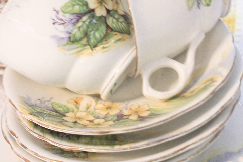 Stacked cups and saucers are just adorable