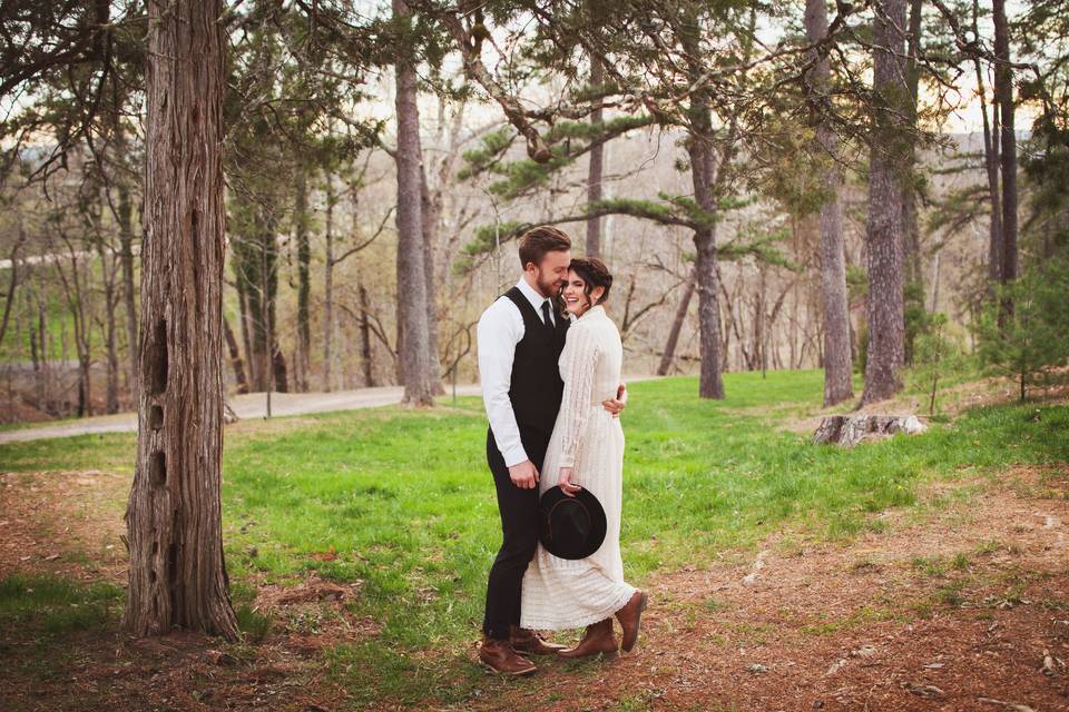 Couple among the trees