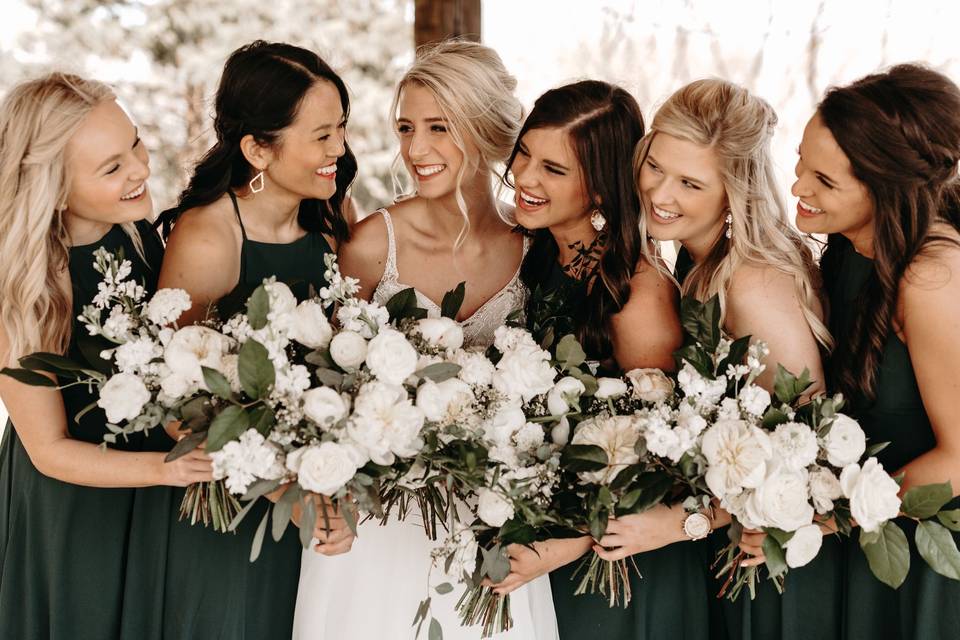 Bride and Bridesmaids