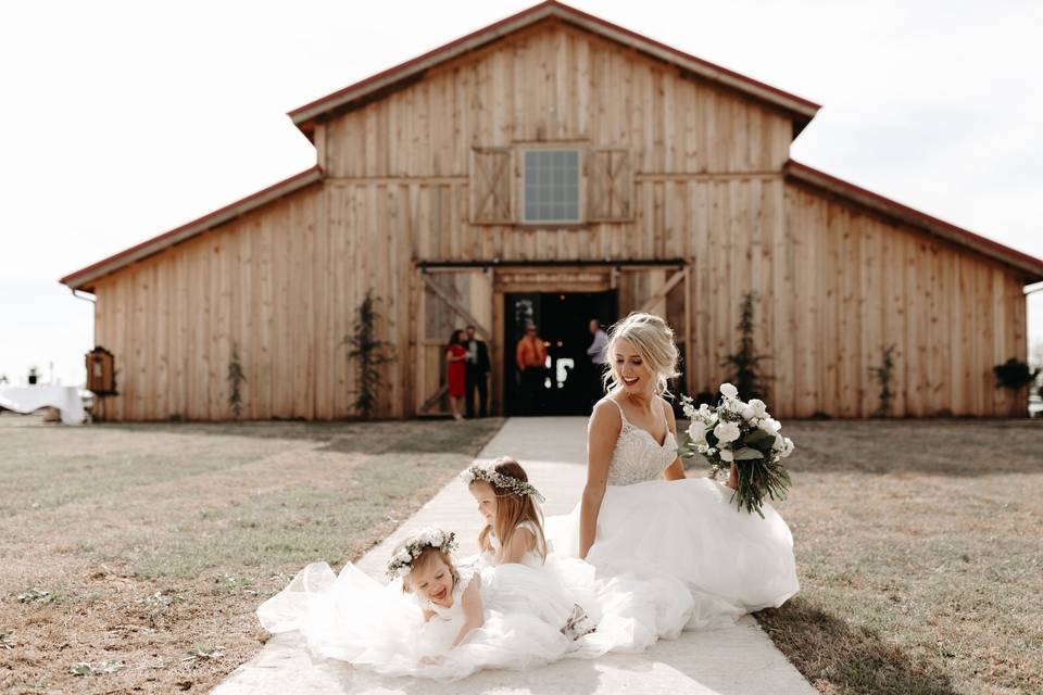 Bride and Flower Girls