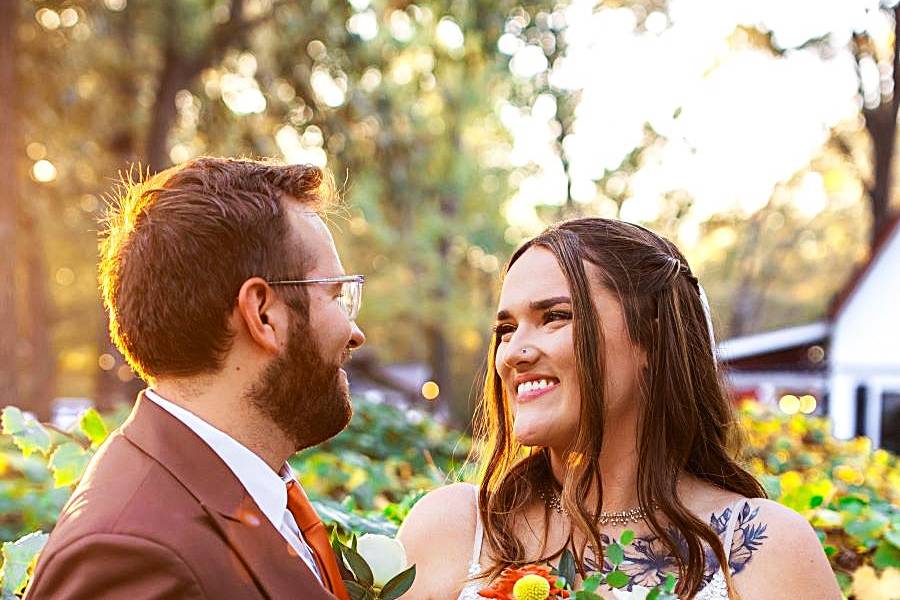 Couple in our rustic vineyard