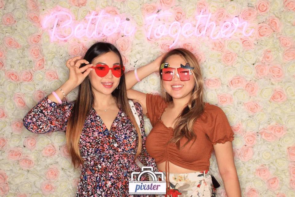 Photo Booth with Flower Wall