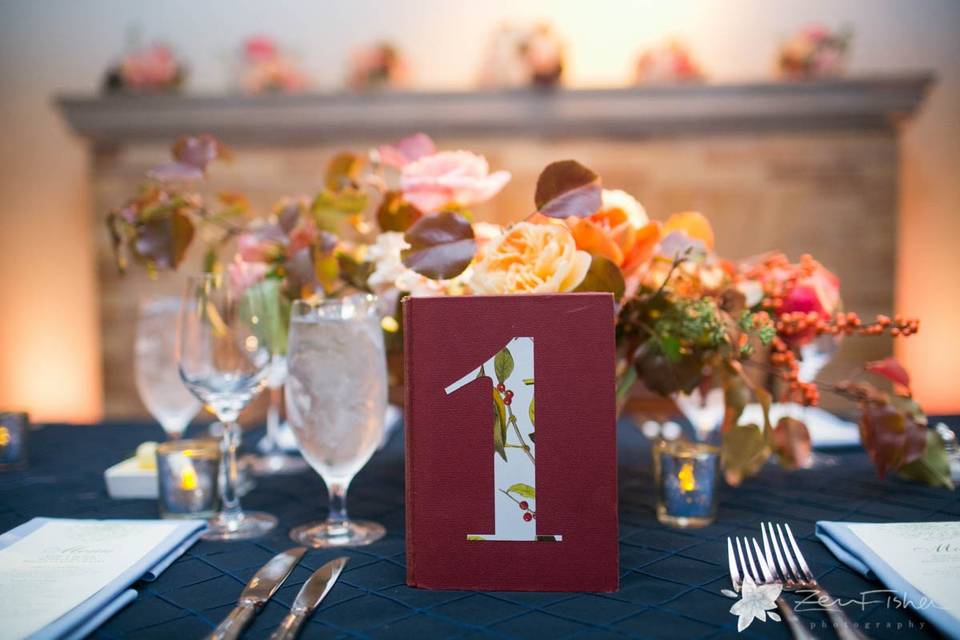 Die cut table numbers