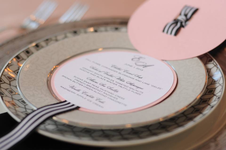 Die cut circle menu