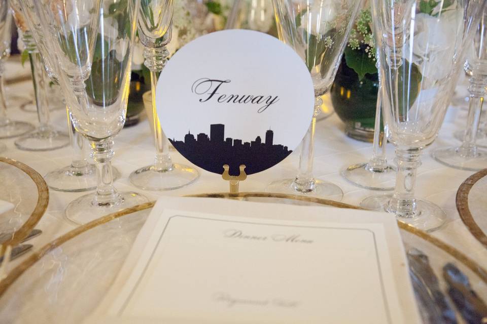 Die cut table names