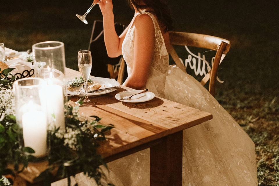 Bride enjoying toasts