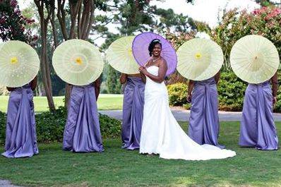 Bride with her bridesmaids