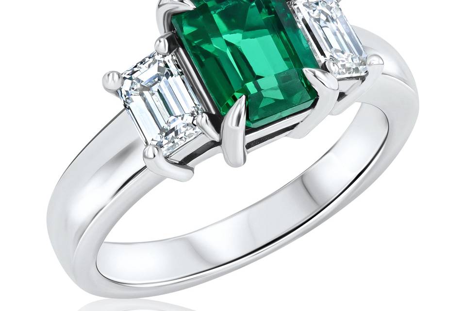 Three-Stone Emerald Ring
