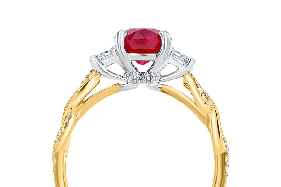 Custom Ruby Diamond Ring