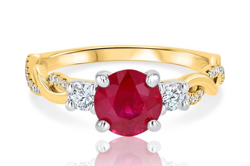 Custom Ruby Woven Ring