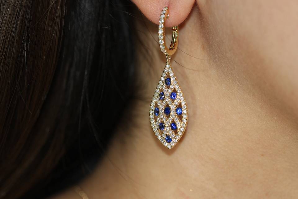 Gold & Sapphire Earrings