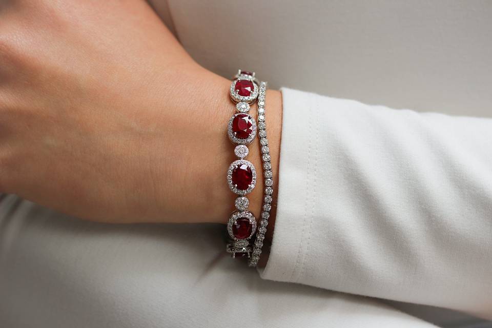 Luxury Ruby Diamond Bracelet
