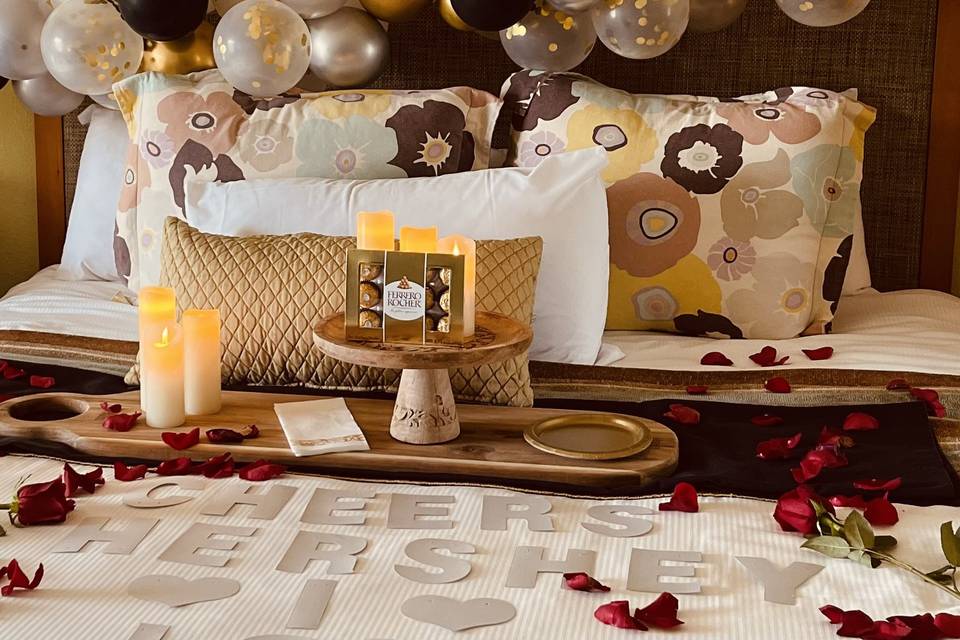 Romantic hotel setup