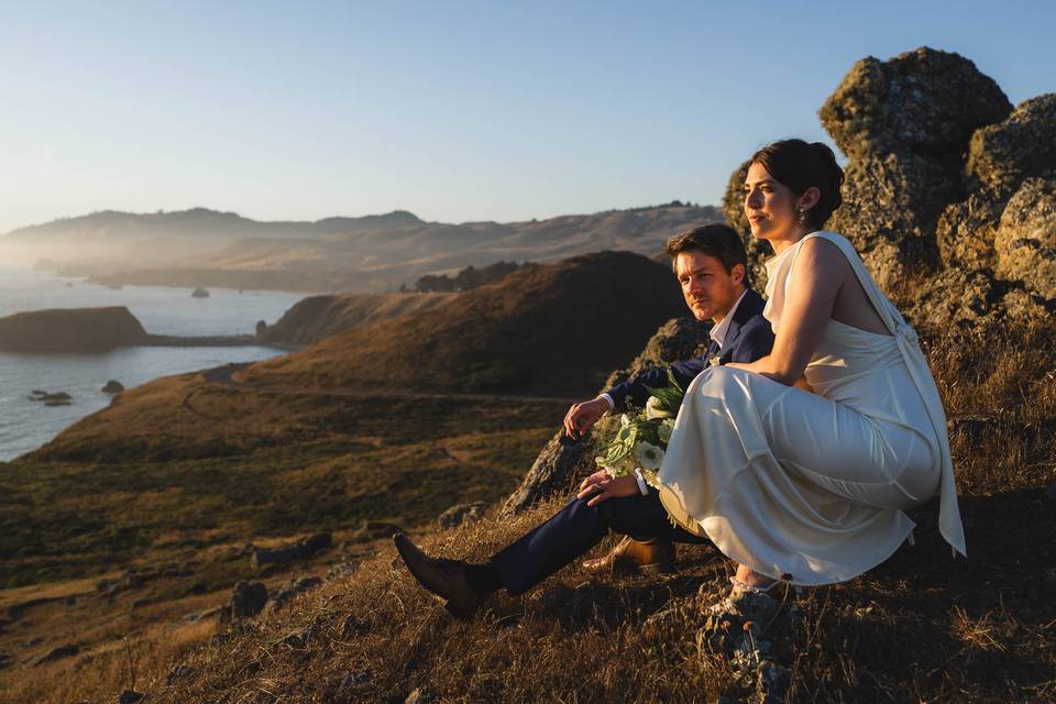 Moody newlywed portrait