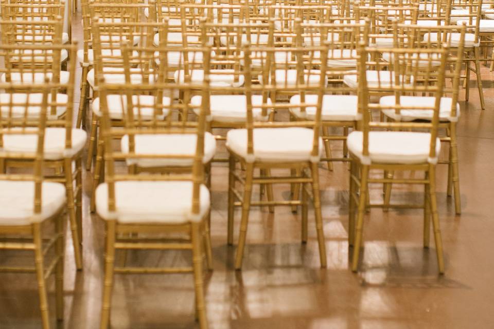 Chairs set up for ceremony