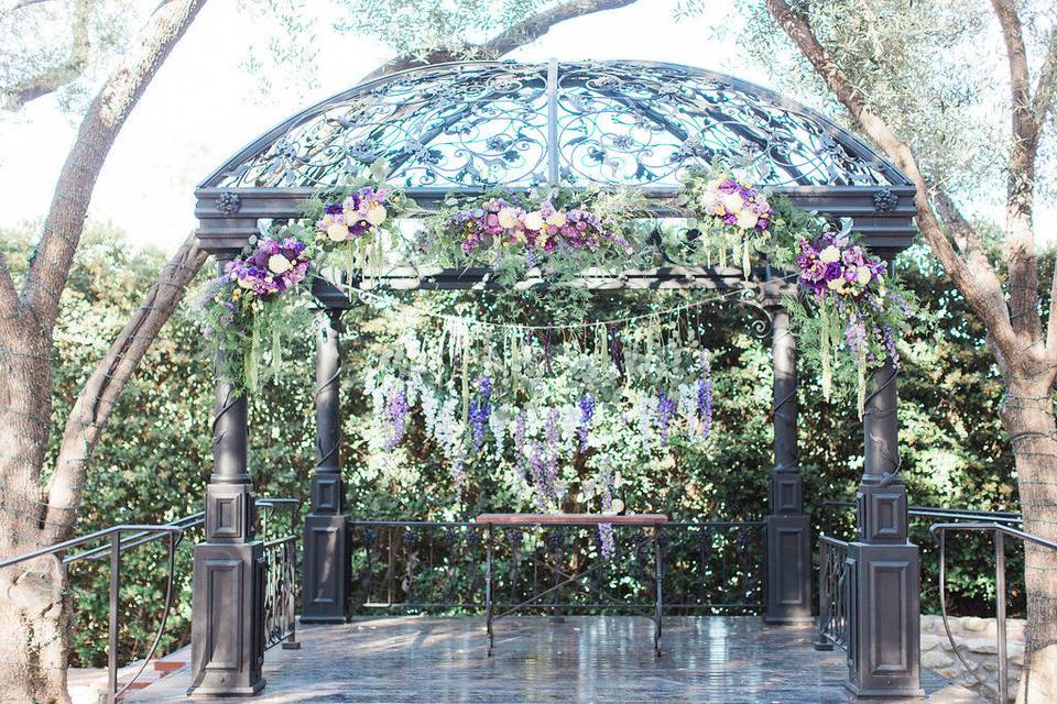 Floral decor on arch